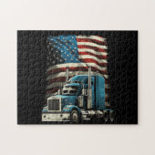 Puzzle Drapeau américain de camionnette pour voiture patr (Horizontal)