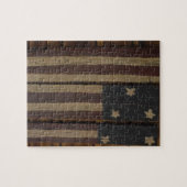 Puzzle Drapeau américain en bois primitif (Horizontal)
