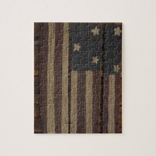 Puzzle Drapeau américain en bois primitif (Vertical)