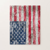 Puzzle Drapeau américain éraillé et porté (Vertical)