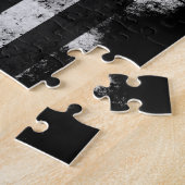 Puzzle Drapeau américain grunge noir et blanc (Côté)