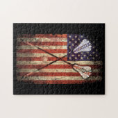 Puzzle Drapeau américain Lacrosse LAX (Horizontal)