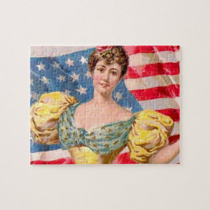 Puzzle Drapeau américain Lady Liberty Independence