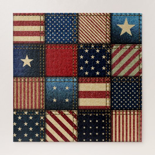 Puzzle Drapeau Américain, Motif sans chichi. (Vertical)
