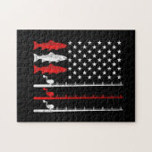 Puzzle Drapeau américain Pêche Vintage (Horizontal)