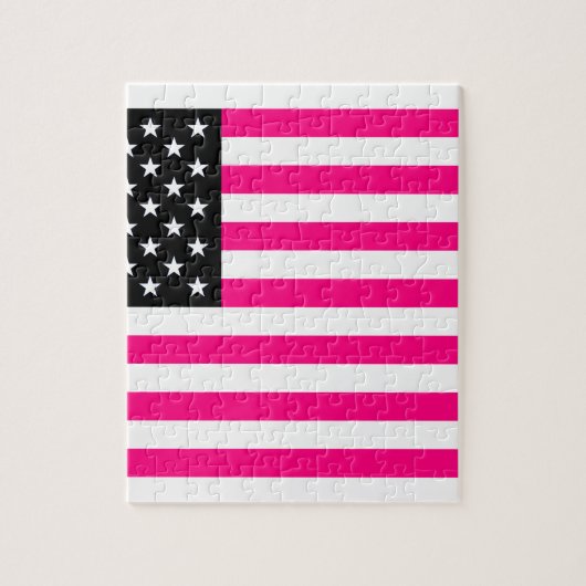 Puzzle drapeau américain rose (Vertical)