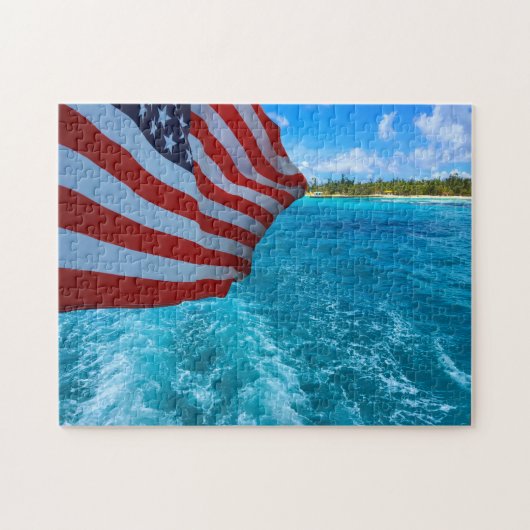 Puzzle Drapeau américain. Saipan Îles Mariannes. (Horizontal)