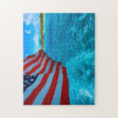 Puzzle Drapeau américain. Saipan Îles Mariannes. (Vertical)