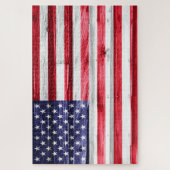 Puzzle Drapeau américain sur le bois (Vertical)