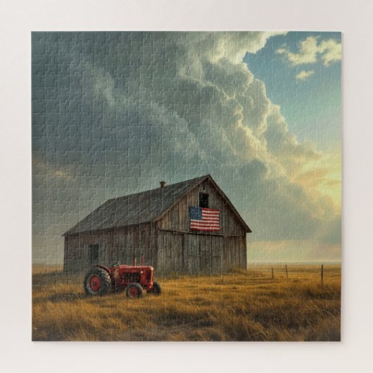 Puzzle Drapeau américain sur une grange de ferme (Vertical)