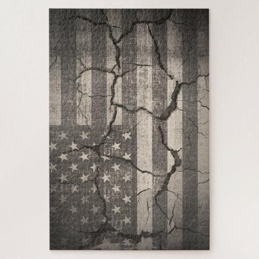 Puzzle Drapeau Américain Vintage Fêlé (Vertical)