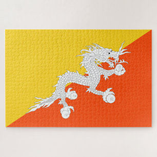 Puzzle Drapeau bhoutanais (Bhoutan) (Dragon tonnerre)