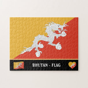 Puzzle Drapeau bhoutanais & Pays bhoutanais / Dragon bhou
