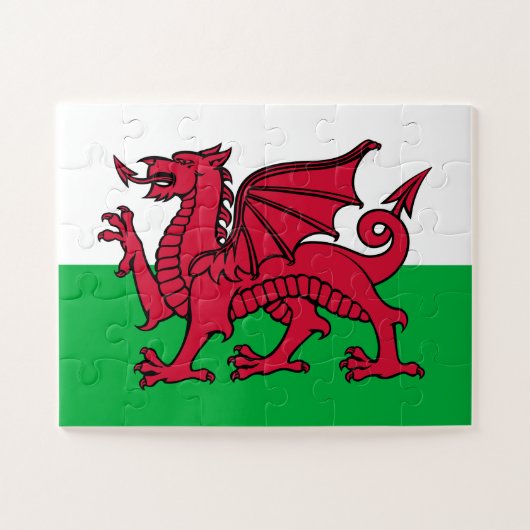 Puzzle Drapeau celtique du Dragon rouge du Pays de Galles (Horizontal)