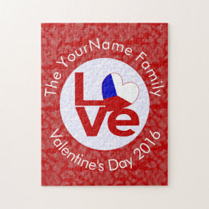 Puzzle Drapeau Czechia Red LOVE Personnalisé