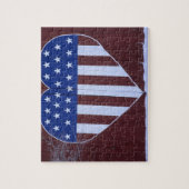 Puzzle Drapeau dans la forme de coeur peinte sur la (Vertical)