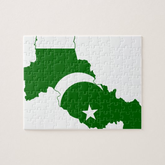 Puzzle Drapeau de carte du Pakistan (Horizontal)