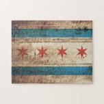 Puzzle Drapeau de Chicago sur le vieux grain en bois<br><div class="desc">Drapeau de Chicago sur le vieux grain en bois Sentez-vous libre pour modifier la conception selon vos propres préférences. Vous pouvez changer l'emplacement de conception, l'orientation, les couleurs d'arrière - plan et la taille. En outre, vous pouvez ajouter votre propre texte, ou le slogan a placé sa police, emplacement et...</div>