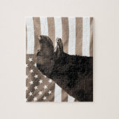 Puzzle Drapeau de chien et américain (Vertical)