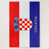 Puzzle Drapeau de Croatie avec texte personnalisé (Vertical)