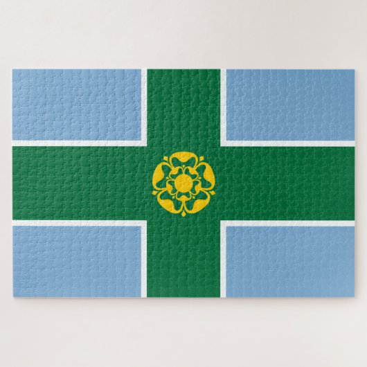 Puzzle Drapeau de Derbyshire (Comté d'Angleterre, Royaume (Horizontal)