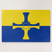 Puzzle Drapeau de Durham (Comté d'Angleterre, RU) (Horizontal)