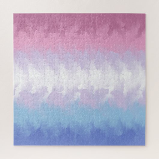 Puzzle Drapeau de fierté bigenre abstrait pastel boho moe (Vertical)