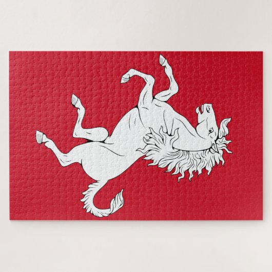 Puzzle Drapeau de Kent (Cheval Blanc) (Comté d'Angleterre (Horizontal)