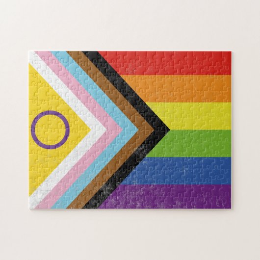 Puzzle Drapeau de la fierté de progrès inclusif intersexe (Horizontal)