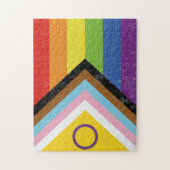 Puzzle Drapeau de la fierté de progrès inclusif intersexe (Vertical)