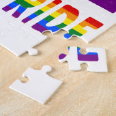 Puzzle Drapeau de la fierté gay & mots (Côté)