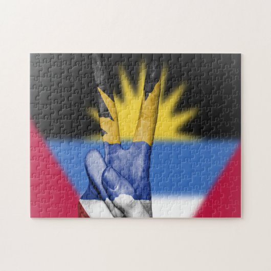 Puzzle Drapeau de la paix d'Antigua-et-Barbuda. (Horizontal)