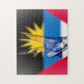 Puzzle Drapeau de la paix d'Antigua-et-Barbuda. (Vertical)