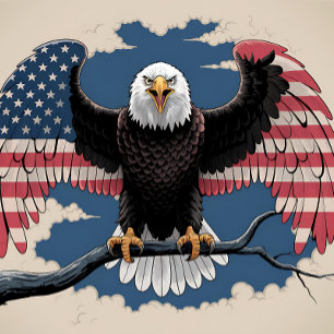 Puzzle Drapeau de l'aigle à tête blanche américain