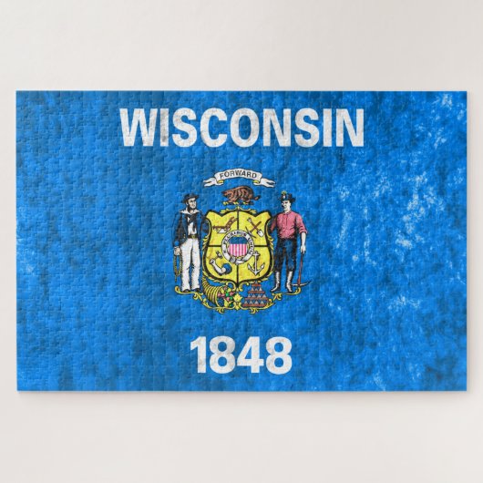 Puzzle Drapeau de l'État du Wisconsin (Horizontal)
