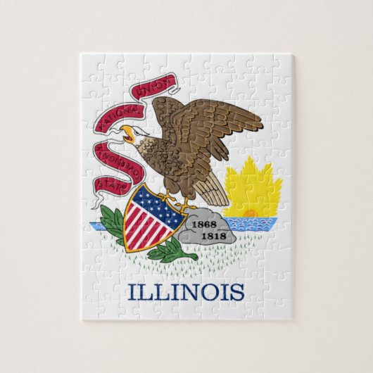 PUZZLE DRAPEAU DE L'ILLINOIS (Vertical)