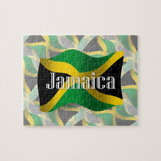 Puzzle Drapeau de ondulation de la Jamaïque (Horizontal)