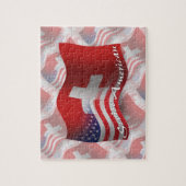 Puzzle Drapeau de ondulation Suisse-Américain (Vertical)