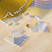 Puzzle Drapeau de ondulation Ukrainien-Américain (Côté)