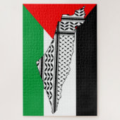 Puzzle Drapeau de Palestine et carte avec Keffiyeh Motif (Vertical)