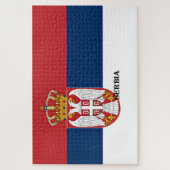 Puzzle Drapeau de Serbie, étiqueté (Vertical)