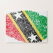 Puzzle Drapeau d'empreintes digitales de Saint-Kitts. (Horizontal)
