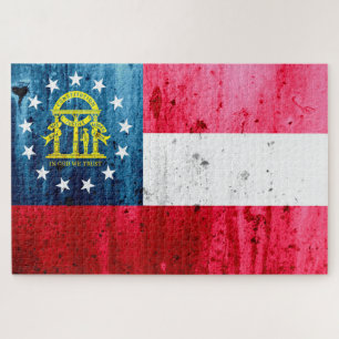 Puzzle Drapeau d'État de Georgia Grunge