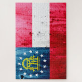 Puzzle Drapeau d'État de Georgia Grunge (Vertical)