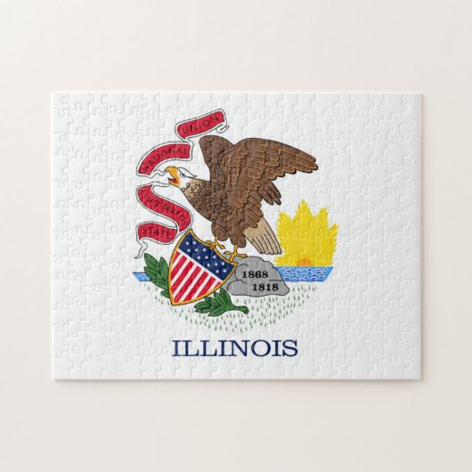 Puzzle Drapeau d'État de l'Illinois, États-Unis (Horizontal)