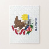 Puzzle Drapeau d'État de l'Illinois, États-Unis (Vertical)