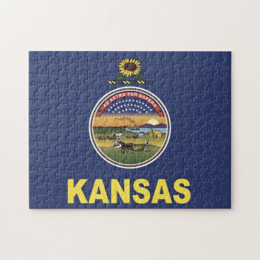 Puzzle Drapeau d'État du Kansas, États-Unis (Horizontal)
