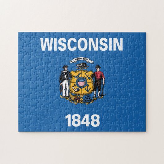 Puzzle Drapeau d'État du Wisconsin, États-Unis (Horizontal)