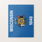 Puzzle Drapeau d'État du Wisconsin, États-Unis (Vertical)