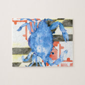 Puzzle Drapeau du Maryland d'aquarelle et crabe bleu (Horizontal)